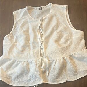 SHEIN White Sleeveless Top with Lace-Up Front